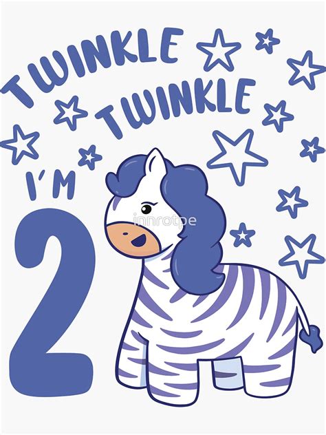 2nd Birthday Girl Zebra 2 Years Old Bday Party Sticker For Sale By