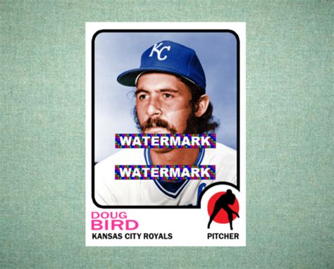 Doug Bird Kansas City Royals 1973 Style Custom Baseball Art Card Ebay