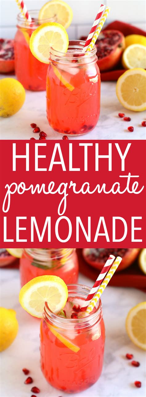 Healthy Pomegranate Lemonade Refined Sugar Free