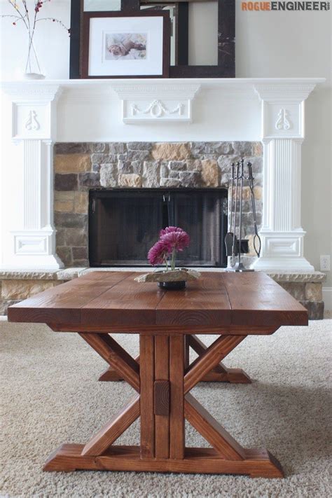 Complement your existing furniture with a light, medium, or dark wooden this coffee table leans into its coastal farmhouse look with natural wood finishes and a mixed material design. Trestle Coffee Table { Free DIY Plans } Rogue Engineer ...