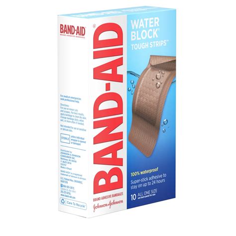Water Block® Tough Strips® Strong Waterproof Bandages Band Aid® Brand