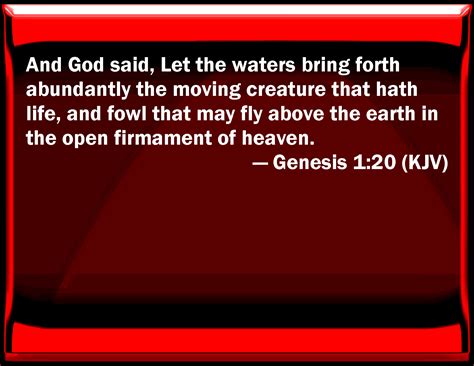 Genesis 120 And God Said Let The Waters Bring Forth Abundantly The