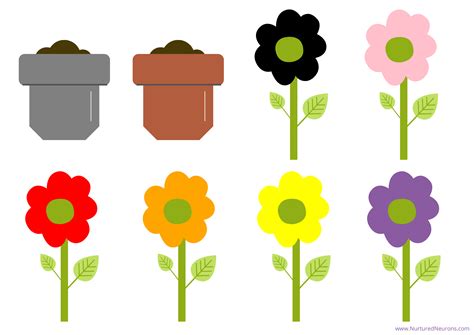 A Spectacular Spring Flower Color Matching Game Preschool Printable
