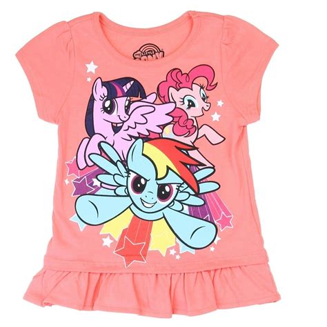 Hasbro My Little Pony Toddler Girls Shirt With Rainbow Dash Pinkie Pie