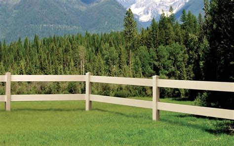 Most often flat or following a gentle grade, they traverse urban, suburban and rural. 2-Rail Ranch Style Vinyl Fences | Mr. Fence