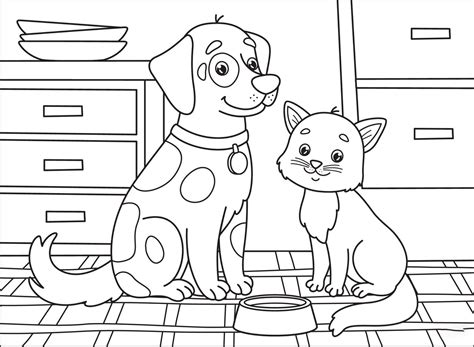 Cat And Dog Coloring Pages Printable Coloring Pages