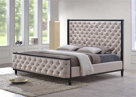 Kensington Queen-Size Tufted Upholstered Bed with Eco-Friendly Wood ...