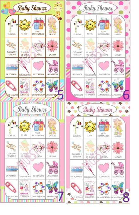 Loteria Baby Shower 100 Cartas Imprimible 18000 En Mercado Libre