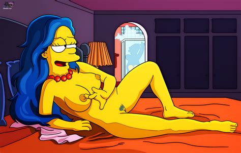 Rule 34 Accurate Art Style Blue Hair Darkmatter Hair Down Marge