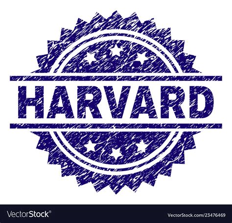 Scratched Textured Harvard Stamp Seal Royalty Free Vector