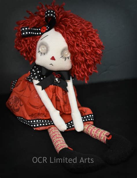 on sale red cloth art ghost goth raggedy ann style doll ooak etsy in 2020 handmade raggedy