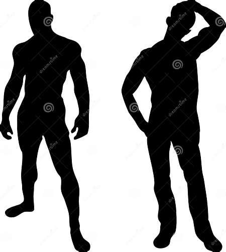 2 men silhouettes stock vector illustration of strong 12853778