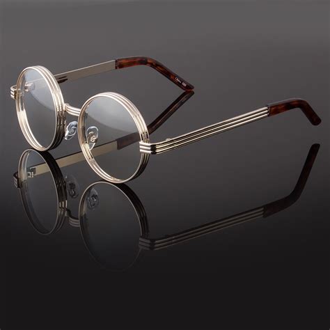 Linsung New Style Unisex Round Retro Round Metal Frame Clear Lens Glass