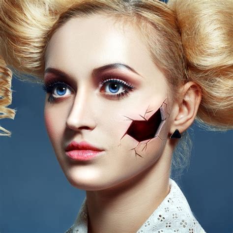 Halloween cracked makeup tutorial | Broken doll, Halloween makeup