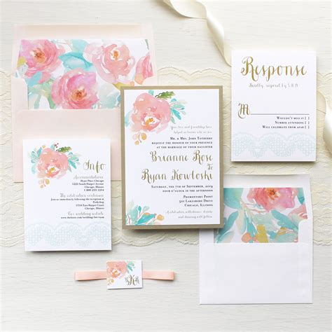 Top quality & fast delivery. Watercolor Pastel Wedding Invitations Customizable Modern ...