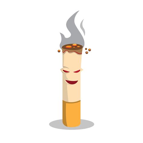 Cigarette Mascot With Evil Expression Danger Smoking Smoking Simbol