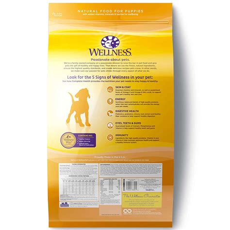 Rest assured there's everything a growing puppy needs, and then some when it. Wellness Complete Health Natural Dry Puppy Food, Chicken ...
