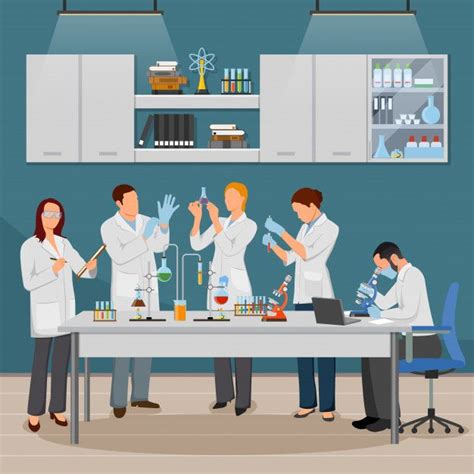 Free Vector Science And Laboratory Illustration Laboratory Design Medical Laboratory
