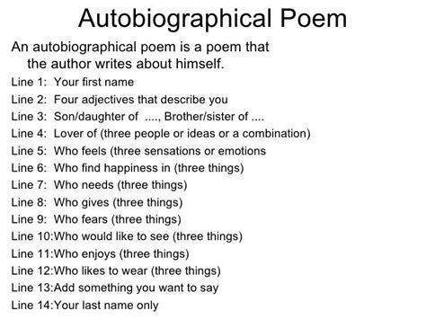 How do you start writing a biography? Write A Poem About Myself - Submission specialist ...