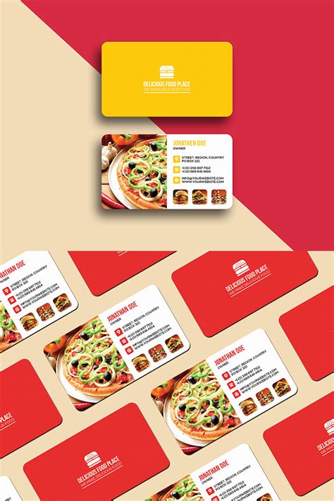 Independently laboratory tested to keep your food fresher up to 50% longer for many fruits. Delicious Food Business Card Template | Graphicsegg