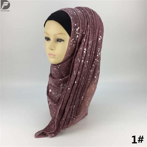 2017 New Muslim Glitter Cotton Hijab Abaya Shawl Instant Hijabs Scarf