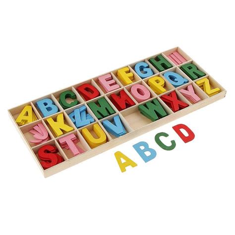 Narmada Paper Stationery Mart Colourful Wooden Letters Alphabets Set Of Each Wooden