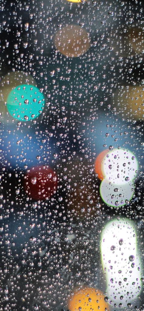 Rainy Day Drops On Glass Lights Bokeh 5k Dew Drops Glass