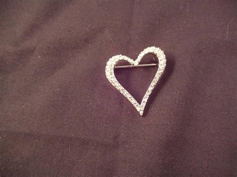 Swarovski Heart Pin Silver Tone Metal Mint Condition Etsy Swarovski