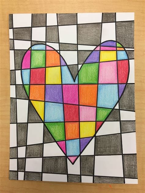 Checkered Heart Art Project Valentine Art Projects Valentines Art