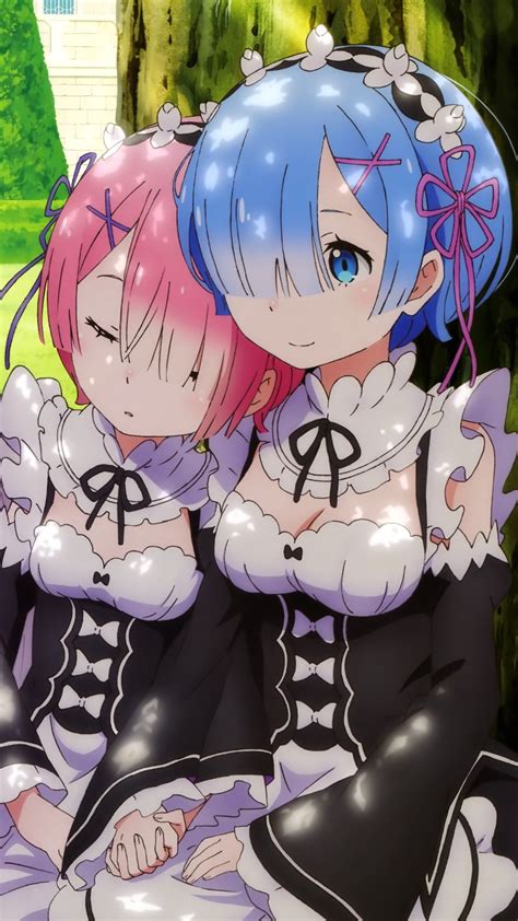 Two years later, official art, wano kuni. Re Zero Rem Ram.iPhone 6 Plus wallpaper 1080x1920