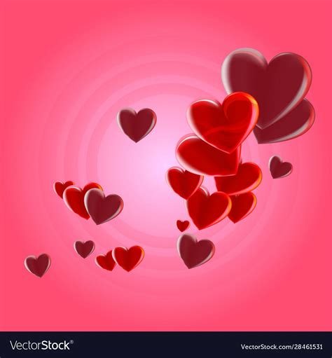 valentines day love beautiful hearts pink background for design realistic red love symbols