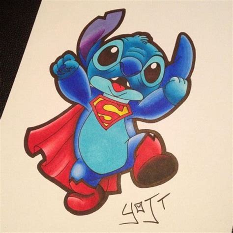 Verrassend donald duck leren tekenen in stappen! Adorable Superman Stitch drawing by @danielyoji with their ...