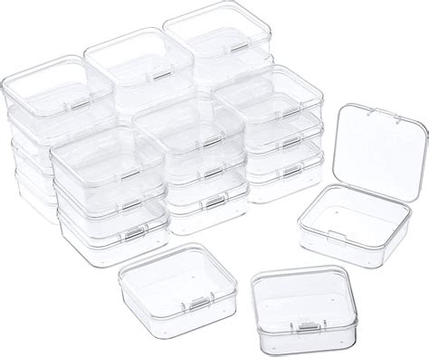 Satinior 24 Packs Small Clear Plastic Beads Storage