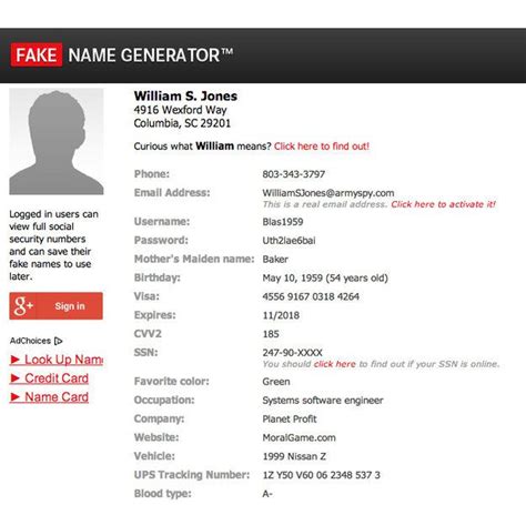 Fake Name Generator Cool Websites Name Generator Helpful Hints