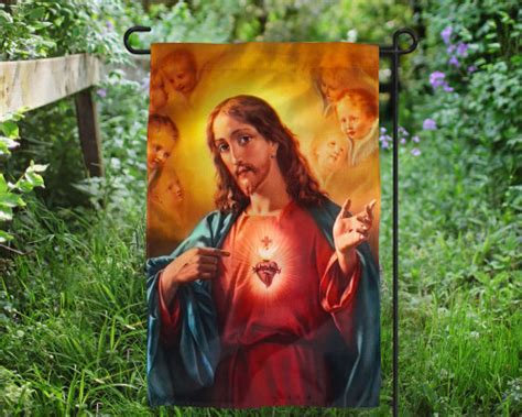 Sacred Heart Of Jesus Outdoor Garden Flag Catholic To The Max