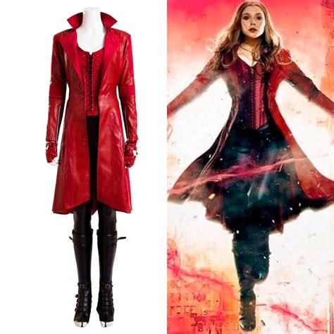 scarlet witch cosplay costume includes vest pants coat gloves boots cover available in