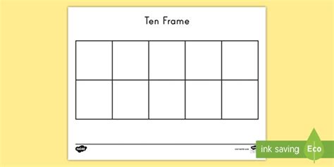 Blank Ten Frame Template Math Teaching Resource