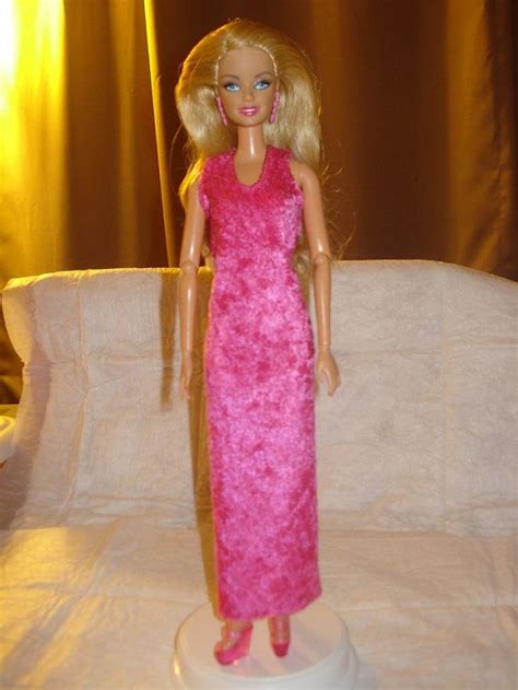 Hot Pink Velour Maxi Sundress For Barbie Dolls Ed430 Etsy Sundress