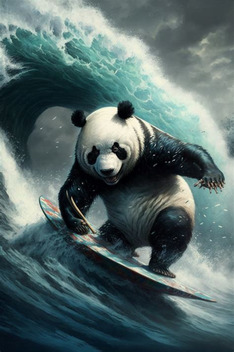 Surfs Up Panda Style Catch A Wave Of Hilarious Panda Surfing Moments In 2023 Cool Panda