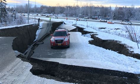 Updated Major Earthquake Damages Buildings And Roads In Anchorage