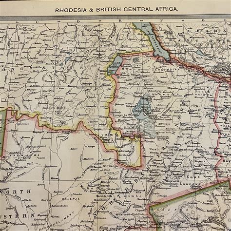Map Of Rhodesia And British Central Africa 1909 Gadabout Vintage