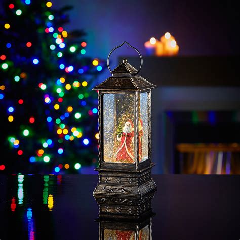 Led Santa Glitter Lantern