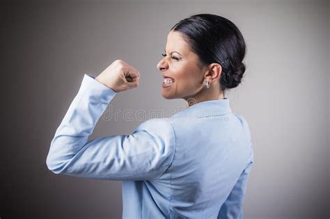 Woman Cheering Victoriously Stock Photo Image Of Pleased Celebrating