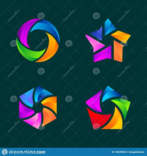 set of abstract business logo template stock illustration illustration of design corporate