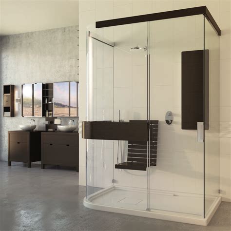 Most handicap doors swing out for more room in the compartment. ada shower stall units | Luxury shower, Handicap shower ...