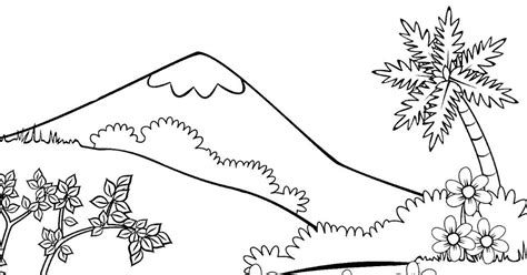 15+ gambar sketsa untuk belajar anak dalam mewarnai gambar. Gambar Pemandangan Gunung Mewarnai