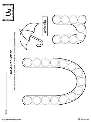 letter u do a dot worksheet myteachingstationcom