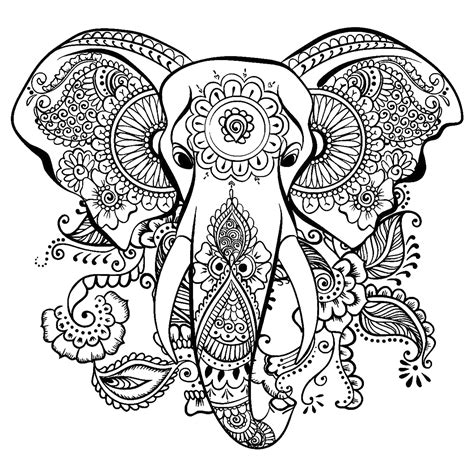 Elegant Drawing Of An Elephant Elephants Adult Coloring Pages