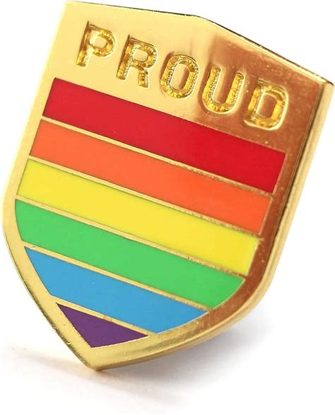 Amazon Com Pride Pin Lgbtq Badge Flag Gold Plated Enamel Pin Proud Gay