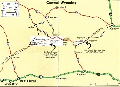 Central Wyoming Map Pioneer Youth Trek Wyoming Map Area Map Wyoming